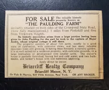 0393----1916 The Paulding Farm 300 acres original for sale ad Peekskill NY