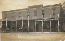 1908 Elko Nevada RPPC Elko Land & Improvement Co. Building, Bar Postcard