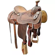 Used 15" Cactus Team Roping Saddle Code: U15CACTUSTR78AO