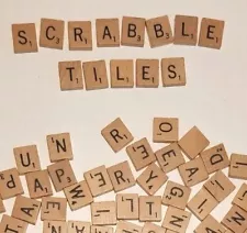 Original Wood Scrabble Game Tiles with Engraved Letters