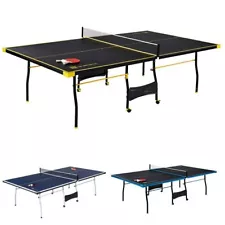 Official Size Indoor Tennis Ping Pong Table 2 Paddles Balls Foldable