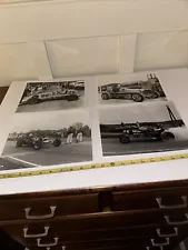 Vintage Black and White Photo Drag Race Cars Dragsters Racetrack Drivers Copies