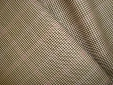 3 yds English WOOL Suiting Fabric Super 140s 9 oz Houndstooth Plaid Tan 110"