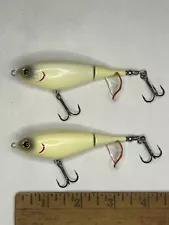 Lot of 2 Berkley Choppo 90 Topwater Plopper Fishing Lures Bone EUC