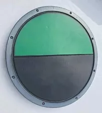 GREEN/BLK RF Battle 20x20 Round Foam LARP SHIELD W/Arm Strapping On Back Side.