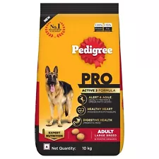 Pedigree PRO Adult Dry Dog Food for Large Breed Active Dog, 10kg Pack