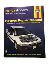 Honda Accord 1990-1993 Shop Service Repair Manual Wiring Diagrams Engine Guide