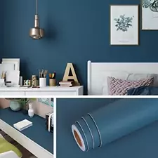 Livelynine Peel and Stick Wallpaper Blue Teal Paper for Cabinets Desk Walls Self