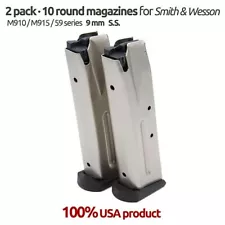 2 Magazines For S&W 59,5906, Marlin Camp 9mm 10 Round S.S