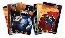 SET of EIGHT (8) NASA Mission 2 Mars Outer Space Travel Recruitment Prints 24x36