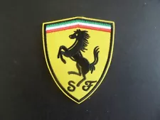 "FERRARI AUTOMOTIVE EMBROIDERED IRON ON PATCHES 3-1/4 X 2-3/4 free tracking