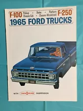 1965 FORD "F-100 & F-250 TRUCKS---PICKUP +" Truck Dealer Sales Brochure