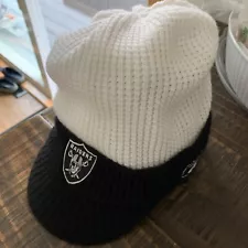 Women’s NFL Oakland Las Vegas Raiders Black Knit Beanie Crochet One Size OSFM