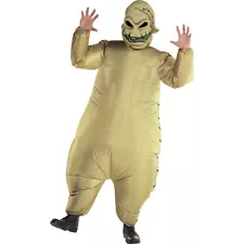 Disney Nightmare Before Christmas OOGIE BOOGIE inflatable jumpsuit mask costume