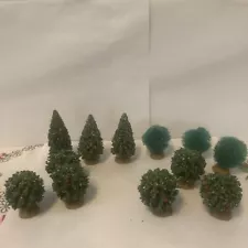 Hawthorne Village Evergreen Shrubs Pine Trees W/ Berries Thomas Kincade Lot GUC