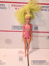 Barbie Color Reveal Neon Green Hair Pink Cacti Suit Doll.