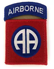 82nd Airborne with Tab Color Patch and Hook Fastener (EACH)