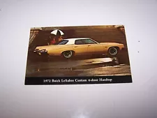 1972 BUICK LESABRE CUSTOM 4 DOOR HARDTOP Postcard