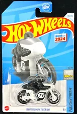 2024 HOT WHEELS * J CASE * 1966 TRIUMPH TIGER 100 Motorcycle White / Black