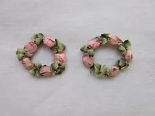 tiny Antique silk ombre ribbon rose garlands