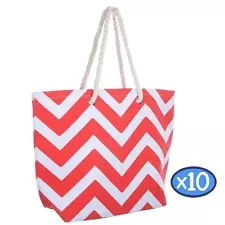 Wholesale Job Lot 10 x Red Chevron Pattern Beach Bags (Slight Seconds) SALE