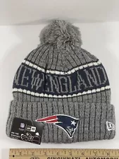 New England Patriots Knit Pom Pom Beanie Hat Toboggan New Era NFL On Field NWT