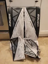 Bauer Supreme S170 Hockey Goalie Legpads, Catcher, And Blocker Size Junior Large