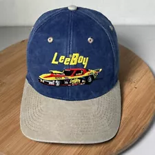 Vintage Leeboy Drag Racing Hat Cap Strap Adjustable Blue Funny Car Embroidered