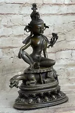 China pure bronze tibet buddhism guan-yin kuan-yin buddha statue sculpture Sale