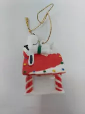 Vintage Peanuts Snoopy & Woodstock PVC Hanging Ornament “Sleeping On Dog House“