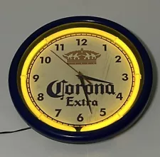 Corona Extra Beer Neon Clock Sign Cerveza Advertising Working 12”