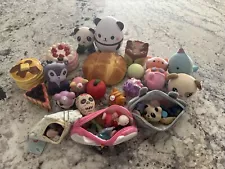 Lot of different Squishies w/3 soft zipper bags