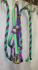 HORSE HALTER Set -  FREE NAME ON NOSE- CUSTOM MADE IN USA