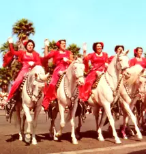 Camarillo Sisters & White Horses Old Spanish Days Parade, Santa Barbara CA c1961