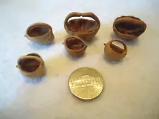 Vintage Folk Art Hickory Nut "Baskets" "Purses" Etc. Hand Carved Lot of 6