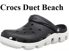 Crocs Duet Beach Clog slide Slip-On Low sandal men shoes Black/white size 12 new