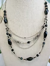 925 Studio Jewel Sterling SILVER Black Onyx Labradorite Necklace *SALE