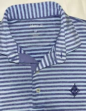 New Listingjohnnie o polo Medium Blue Purple Stripe Short Sleeve Button Men’s Golf