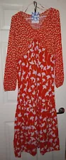 Diane Von Furstenberg DVF for Target V-Neck Ginkgo Cherry Tomato Maxi Dress XL