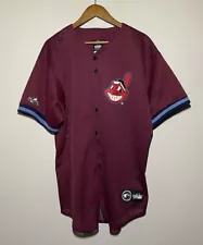 Vintage Cleveland Indians Majestic Jersey Mens L Wahoo MLB USA Made Baseball