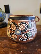 Vintage Mexico Pottery Mexican Painted Pot Cottagecore Southwest Mexican