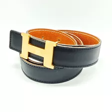 Hermes Belt Black Browns Leather 1185819