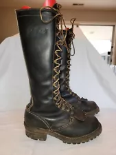 Wesco 16" Highliner Lineman Logger Tall Boots Mens Size 7.5 E Black