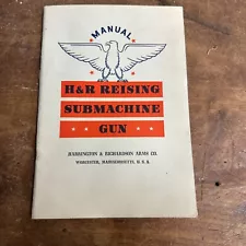 Original WWII H & R Reising Submachine Gun Manual Vintage 1942 WW2