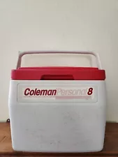 Coleman Personal 8 Cooler Ice Burgundy & White Camping Hunting Fishing # 5272