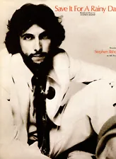 1986 Sheet Music ~ SAVE IT FOR A RAINY DAY ~ Stephen Bishop ~ NEW! Vintage!