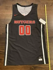 Nike Rutgers Scarlet Knights Basketball Game Jersey Size Large L (Black) New