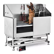 CO-Z Dog Grooming Tub w Electric Lift 50" Pet Wash Station for Large Dogs