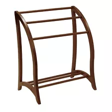 Winsome Wood Quilt Rack With 3 Rungs Antique Walnut 94036