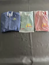 3 NEW 1983 Mcdonalds Windbreaker VTG Crest 2 Size SM 1 MED Satin Bomber Jacket